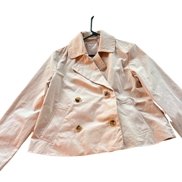 LC Lauren Conrad Short Trench Coat Size Small Cream Tan EUC - Picture 5 of 16